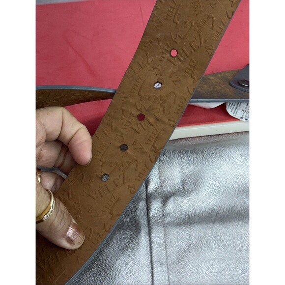 (H) Velez women's brown bohemian leather hippie belt, size S. - Picture 15 of 16